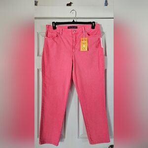 NWT Gloria Vanderbilt Women's Bright Pink Straight Leg Jeans 12
